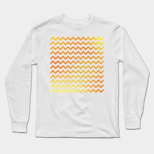 Chevron Stripes Yellow and Orange Golden Gradient Long Sleeve T-Shirt